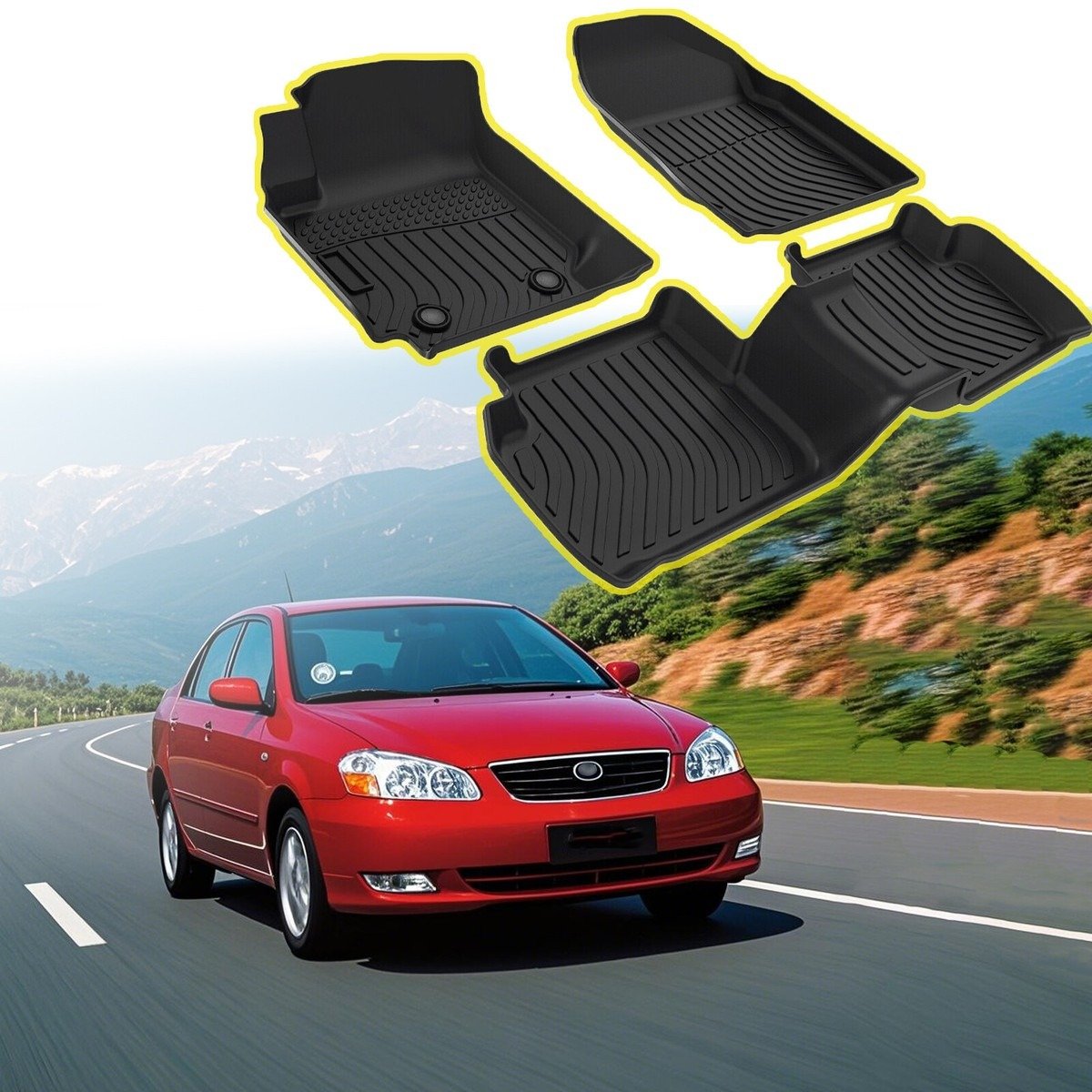 Rubber Mats for Toyota Corolla 2003–2008