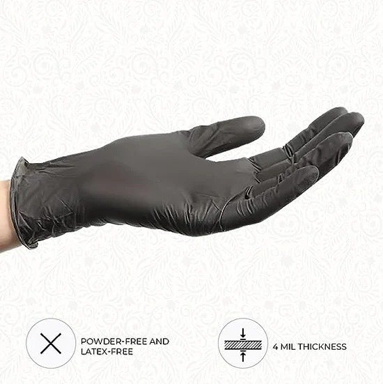 Disposable Black Nitrile Gloves L Size